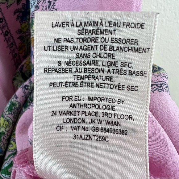 Anthropologie 100% Silk Moulinette Soeurs Paisley Printed Flowy Lightweight Top - Picture 8 of 12